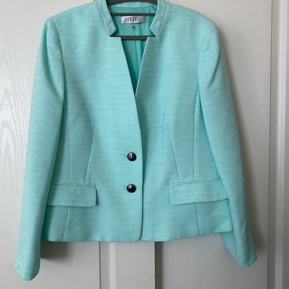 Kasper Women's Light Aqua Blue Blazer